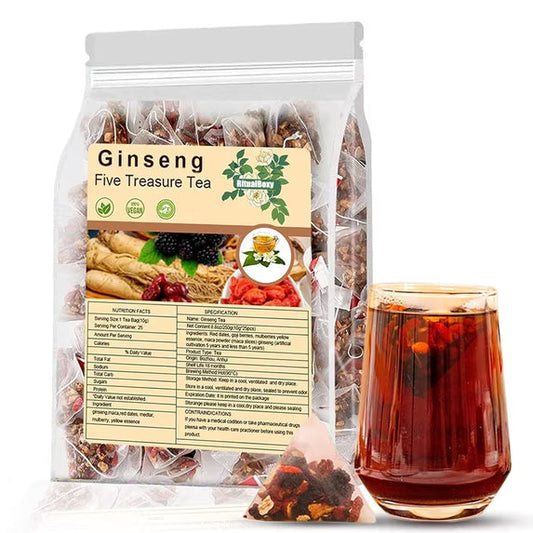 Ginseng Five Treasure Herbal Tea – Premium Herbal Blend (25 Tea Bags)
