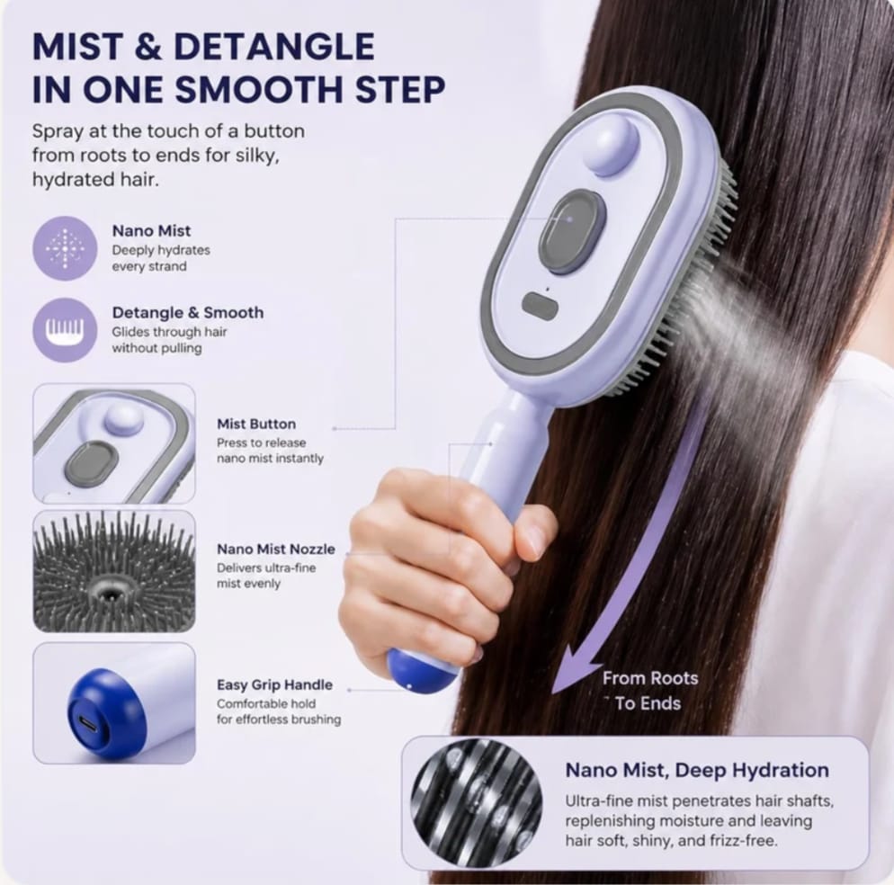 Electric Spray Retractable Air Cushion Comb